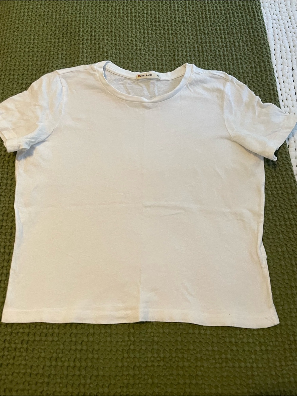 Marine Layer White Cropped Short-Sleeve Tee